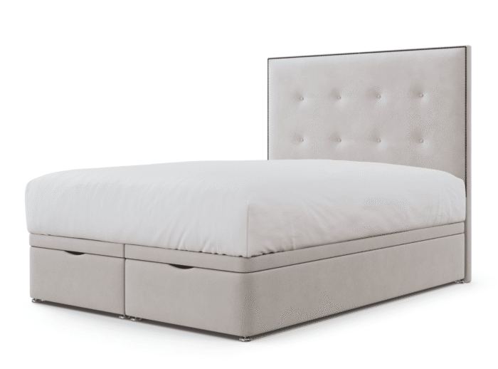 Chloe Upholstered Bed Frame_ ivory plush velvet_2 Chloe Upholstered Bed Frame_ ivory plush velvet_2