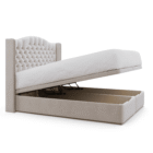 Sandringham Chesterfield Upholstered Wing Bed Frame_ivory plush velvet