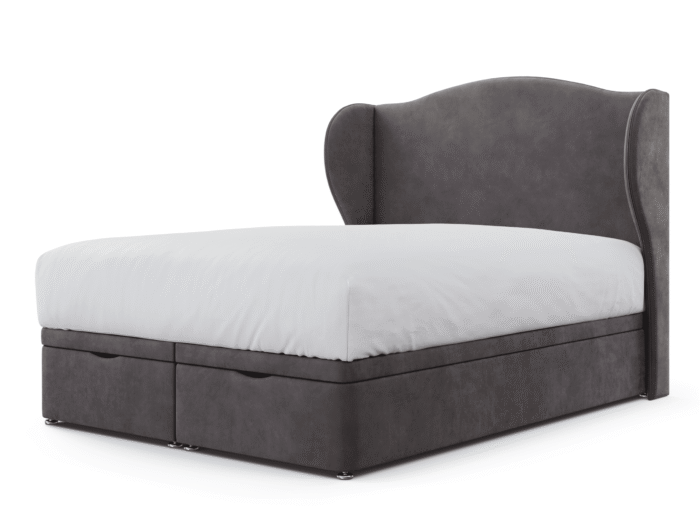 Winged Upholstered Headboard_charcoal plush velvet_2 Winged Upholstered Headboard_charcoal plush velvet_2